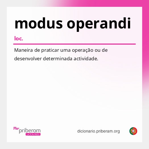 Significado de modus operandi